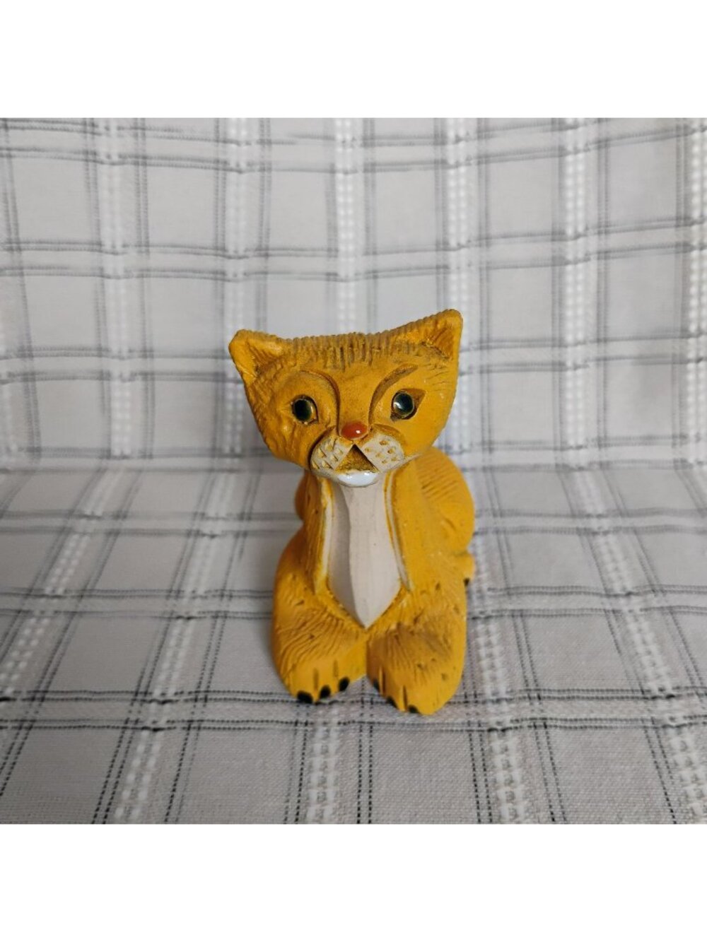 Artesania Rinconada Hand Made Sitting Cheetah Figurine #85 Uruguay Ceramic